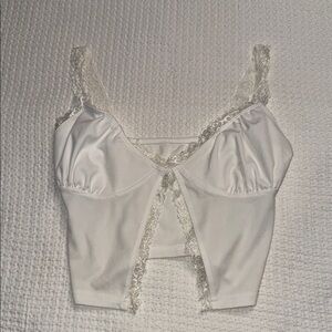 White Lace Trim Top